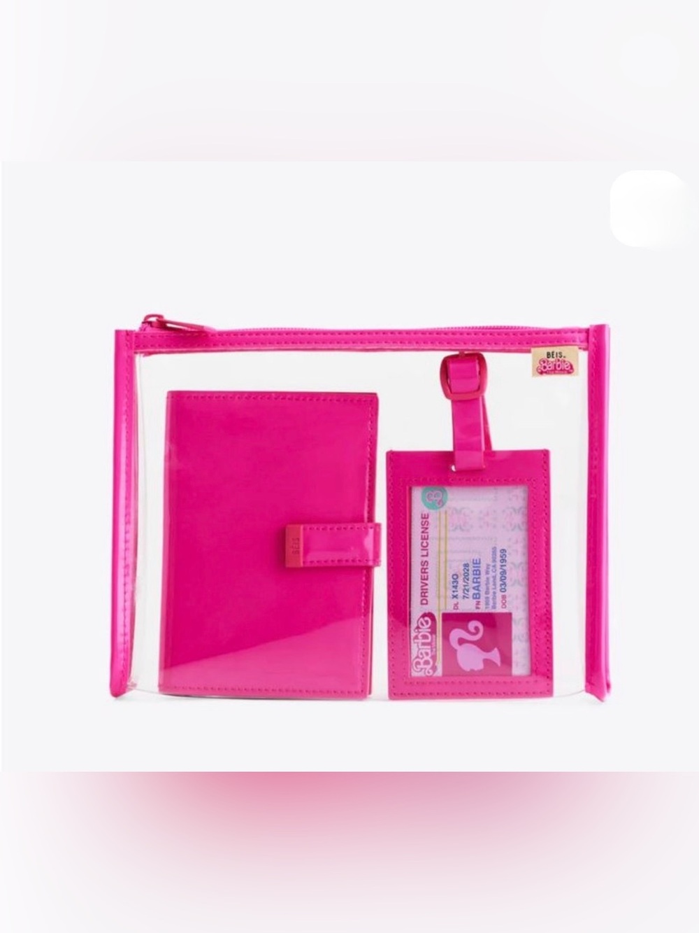 BÉIS x Barbie Passport Holder and Clear Zip Pouch